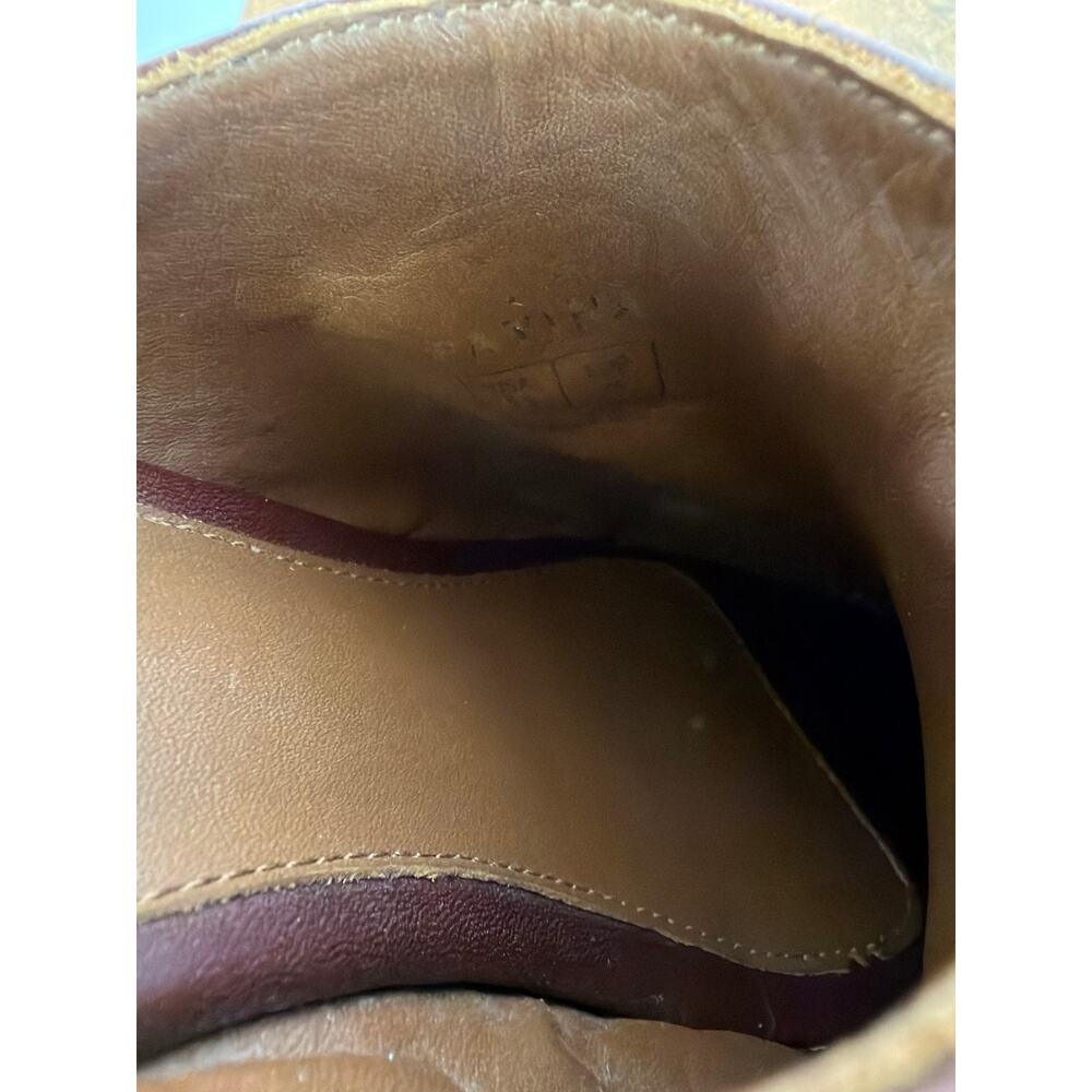 Patina Portland Leather Brown Leather Stacked Heel Mules Size 5.5 Mexico - Picture 9 of 11